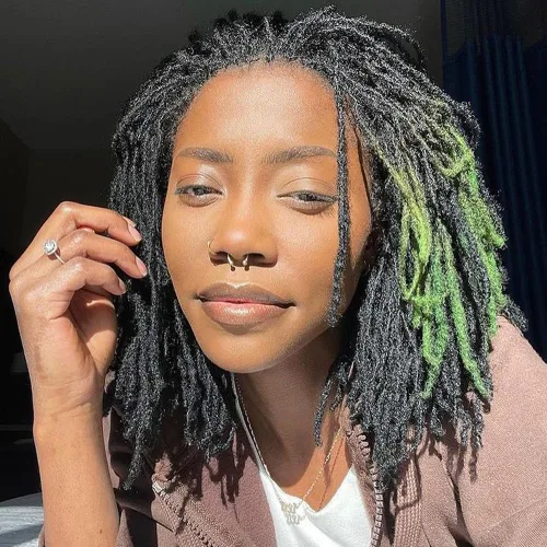 Vista 13 de Extensiones de Cabello Humano Loc Extensiones de Cabello Humano 4 Pulgadas 10 Hebras 0.08 Pulgadas de Ancho Hechas a Mano Extensiones de Rastas 0.1