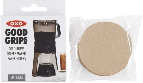 Vista 5 de OXO Brew - Cafetera de una sola porción y papel de repuesto para cafetera Good Grips, marrón, 50 por caja, CT, filtros de preparación fría, recuento