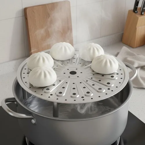 Vista 7 de Soporte de cocina de acero inoxidable, bandeja de inserción 304 de metal resistente al óxido, patas desmontables adecuadas para comidas de uso