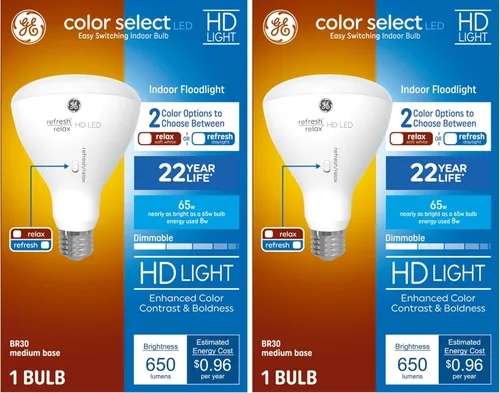 Vista 7 de GE Color Select - Bombillas LED de repuesto de 100 W, A19 de uso general (paquete de 2)