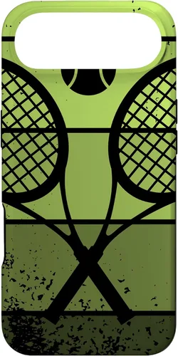 Vista 27 de Raqueta de jugador de tenis con cancha de pelota de tenis Vintage Retro Case para iPhone 17