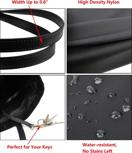 Vista 5 de YALUXE Bolso de mano para mujer, bolso de hombro de nailon de cuero para mujer, bolso de trabajo de gran capacidad, bolso imprescindible