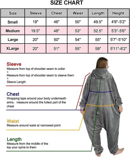 Vista 5 de GZHOK Adult Cartoon Animal Dinosaur Costumes Pajamas Christmas Halloween Cosplay