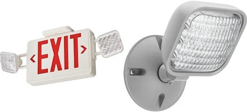 Vista 8 de Lithonia Lighting ECRG BasicsTM - Combo de luz de emergencia/salida y luz de emergencia LED cuántica, prueba manual, 220 lúmenes