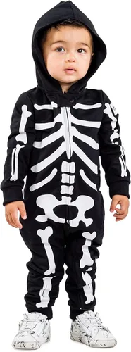 Vista 3 de Tipsy Elves Skeleton Halloween Costume Jumpsuit for Babies and Toddlers Unisex Sizing