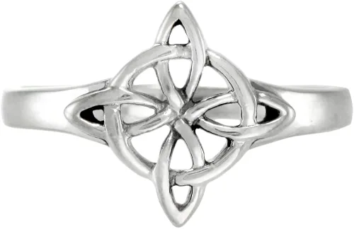 Vista 2 de Anillo de nudo de brujas wiccanas celtas de plata esterlina tamaños 4-15 Plata de ley plata