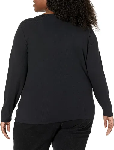 Vista 7 de Amazon Essentials - Camisas de manga larga de punto con cuello en V de canalé para mujer, de ajuste delgado para superposición