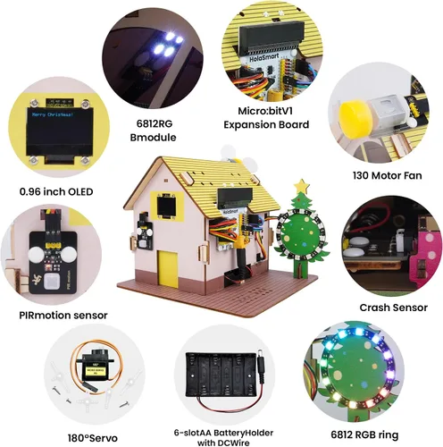 Vista 2 de Microbit Smart Home para microbit V1 y V2, kit de codificación STEM educativo DIY con tutorial en línea, kit de programación electrónica
