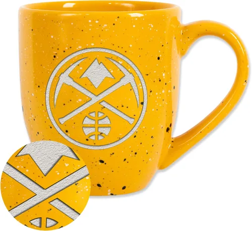 Vista 73 de Rico Industries NBA 16 oz Team Color Laser Engraved Speckled Ceramic Coffee Mug 3-Color del