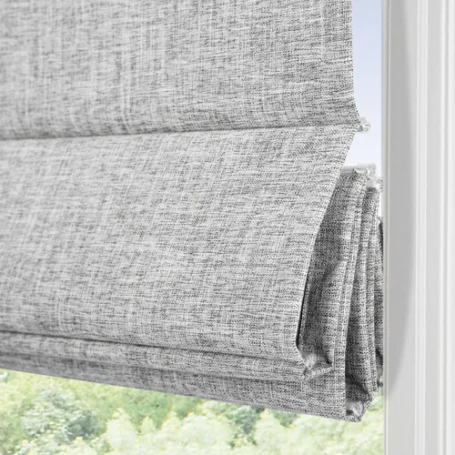 Vista 14 de Bamboo Cordless Roman Shades, Blackout Bamboo Blinds for Windows Block UV Rays, Ceiling/Inside/Outside/Door Mount, With Valance, Privacy Liner