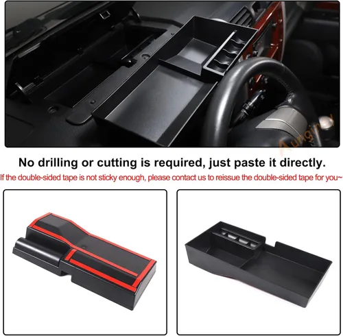 Vista 4 de Aunginsy Caja de almacenamiento para tablero de automóvil, bandeja organizadora compatible con Toyota FJ Cruiser 2007-2021, consola central
