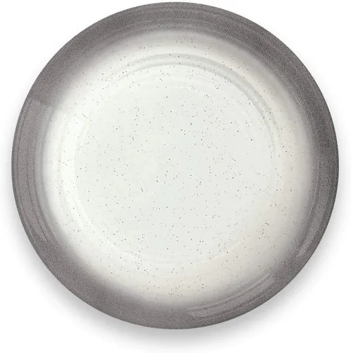 Vista 2 de TarHong Plato de ensalada con borde degradado, gris, 8.3 pulgadas, melamina, juego de 6