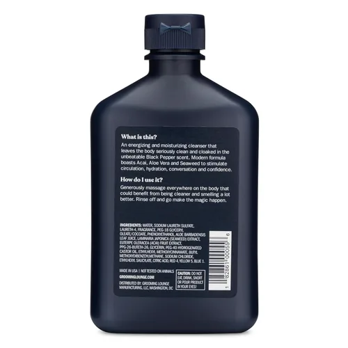 Vista 6 de Grooming Lounge Our Best Smeller Body Wash - Exfoliante de ducha hidratante y aclarante de viaje, fragancia fresca, clásica, suave de acai, aloe