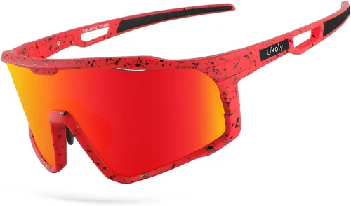 Vista 15 de Ukoly Gafas de sol para ciclismo, correr, béisbol, pesca y golf para hombres y mujeres, gafas de sol deportivas con lente HD UV400 de 620