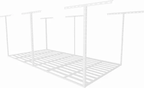 Vista 19 de SunsGrove Organizador de estante superior de almacenamiento de garaje de 4 x 6, estantes de almacenamiento ajustables montados en el techo