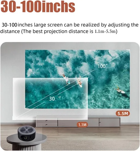 Vista 6 de Mini proyector, proyector portátil de vídeo de la película del proyector 1080P HD