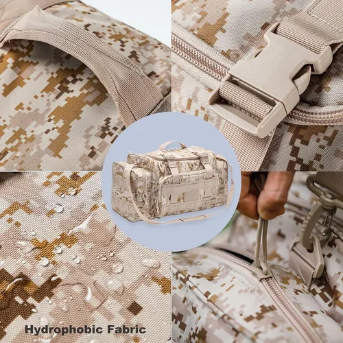 Vista 7 de AB Tactical Series Duffle Bag Gym Travel Senderismo y Trekking Bolsa de deportes Bolsa de caza y pesca, Desert Digi Camuflaje 2, Bolsa de lona