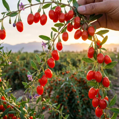 Vista 6 de 2 plantas vivas de Goji, planta de bayas perennes, 6-8 pulgadas de alto