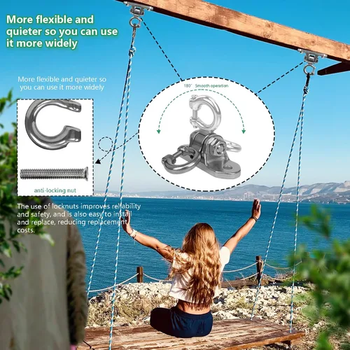 Vista 2 de 2 accesorios para columpios, perchas de columpio resistentes, para patio, porche, columpio, bolsa de arena, soporte de hamaca de yoga, soporte