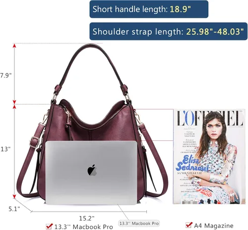 Vista 3 de Bolsos de mano para mujer diseño grande bolso tipo hobo de piel sintética