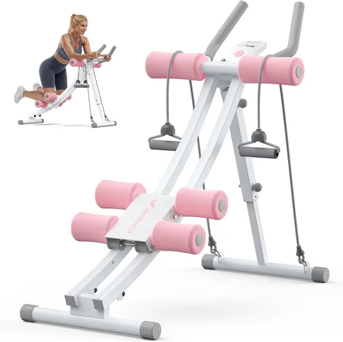 Vista 11 de MERACH Ab Machine, Adjustable Dual Track Ab Trainer, Ab Workout Equipment Ergonomic Arc Track for Better Abs, Foldable Workout Machine for Full