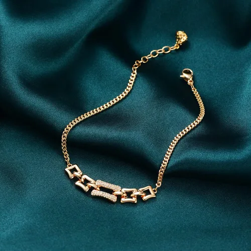 Vista 5 de MTMY Pulsera de oro para mujer, chapada en oro de 14 quilates, delicadas pulseras con cadena ajustable, hecha a mano, minimalista, pulsera de barra