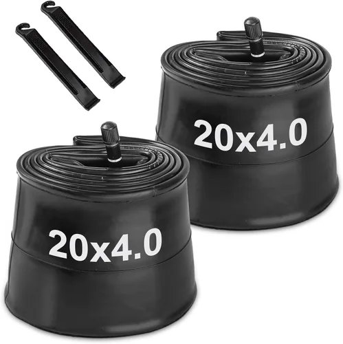 Vista 9 de Hycline Tubo interior para bicicleta de grasa: 20/26x3.0-4.0 pulgadas, paquete de 2 tubos eléctricos para neumáticos grasos AV 1.260 in, válvula