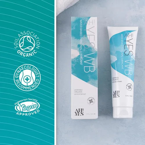 Vista 6 de AH! YES WB Lubricante a base de agua, lubricante a base de agua intensamente hidratante, certificado orgánico, fabricado sin hormonas ni glicerina