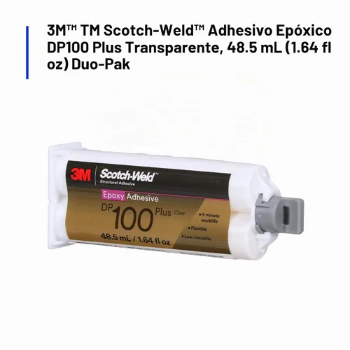 Vista 4 de 3M Scotch-Weld – Adhesivo epoxi DP100 Plus, claro, grado profesional, manejo y curado rápidos, 48.5 mL (1.64 fl oz) duo-pak