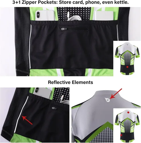 Vista 5 de BALEAF Men's Cycling Jersey Short Sleeve Bike Shirts 4 Pockets Road Biking Tops Full Zip Clothing MTB Breathable UPF 50+