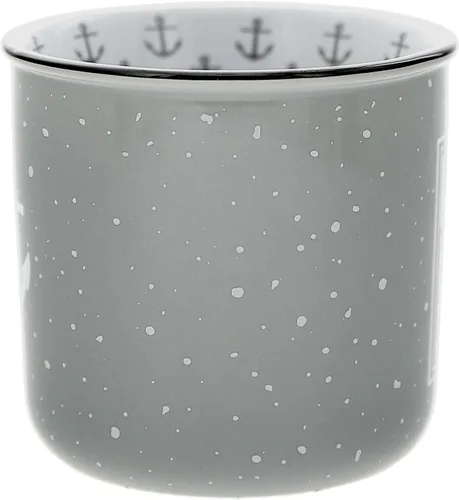 Vista 2 de Pavilion - Taza de cerámica de 18 onzas, color gris con acabado moteado, taza de café duradera de pared gruesa estilo campamento, taza de fogata