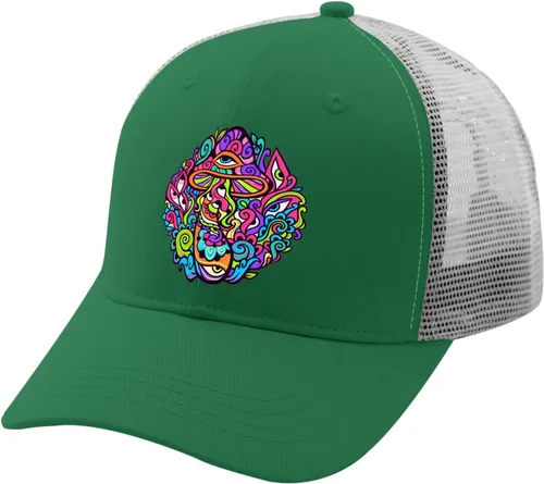 Vista 2 de devor Sombreros de papá psicodélicos Magic Mushrooms Gorras de béisbol, gorras gráficas para mujer