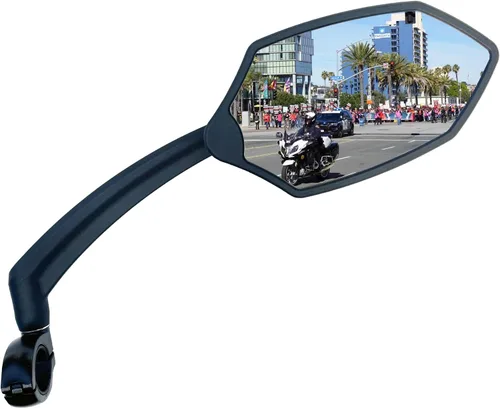 Vista 8 de Hafny Nuevo espejo para manubrio de bicicleta, lente de vidrio HD, espejo retrovisor ajustable y giratorio para bicicleta, resistente a explosiones