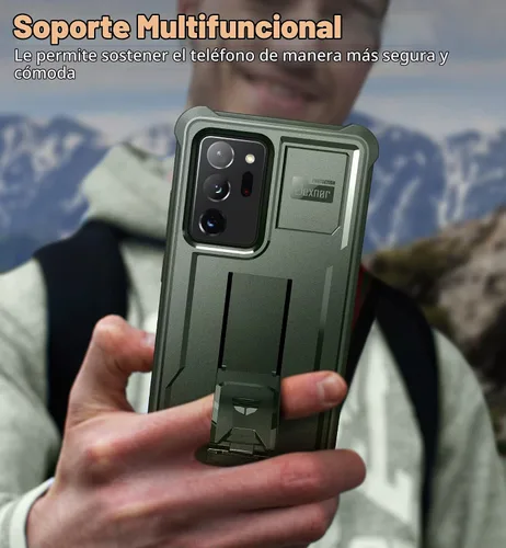 Vista 5 de Dexnor Funda para Samsung Galaxy Note 20 Ultra 5G, [Protector de pantalla y soporte integrados] Protección de grado militar resistente a prueba