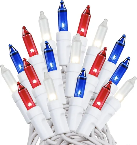 Vista 15 de Novelty Lights - Cadena de 100 mini luces incandescentes con bulbo, 50 pies, espaciadas cada 6 pulgadas, con cable blanco, con certificación UL