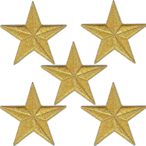 Vista 25 de Laughing Lizards Parches bordados con estrellas para planchar para ropa, chaquetas, mochilas y decoraciones (negro, 1 pulgada)
