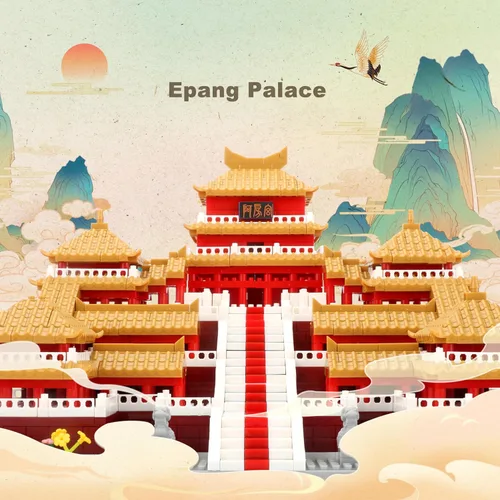 Vista 7 de Juego de bloques de construcción de arquitectura china, Epang Palace, 3050 piezas, juguetes creativos, el mejor regalo para adultos y niños a partir