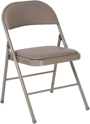 Vista 12 de Flash Furniture Silla plegable de vinilo beige con doble refuerzo de la serie HERCULES
