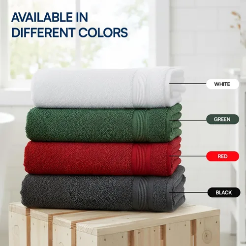 Vista 7 de Linteum Textile Supply Toalla de mano negra prémium de 16 x 27 pulgadas, 100% algodón, sin torsión, absorbente, de secado rápido, duradera