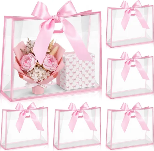 Vista 15 de Aliceset - 12 bolsas de regalo grandes de plástico transparente negro