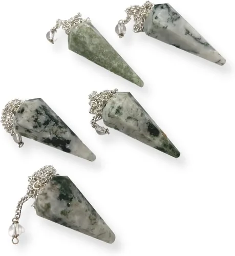 Vista 39 de WholesaleGemShop Péndulo facetado de cristal de piedras preciosas naturales