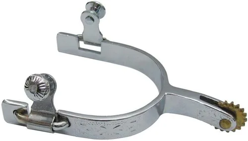 Vista 4 de AJ Tack Espuelas utilitarias grabadas en cromo para hombre