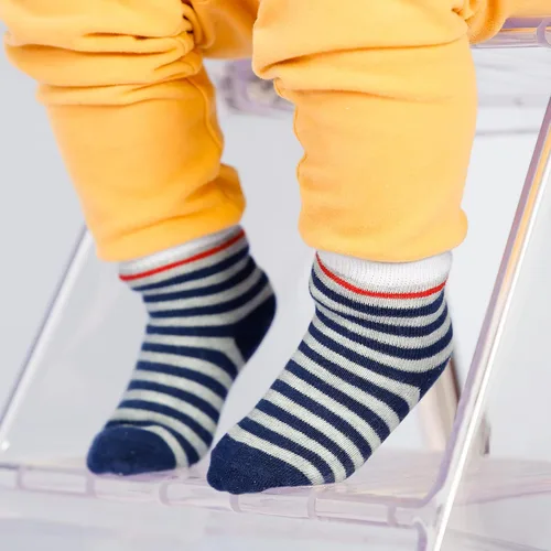 Vista 5 de Sosenfer Calcetines antideslizantes para niños pequeños con pinzas, 5-10 pares de calcetines antideslizantes para bebés de 1 a 7 años, hechos