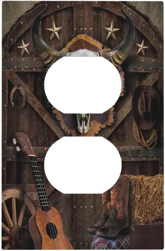 Vista 106 de Cubiertas de Interruptor de Luz de 1 Gang con Estrella de Mar y Concha Marina en Tablero de Madera, Placas de Pared Sin Dispositivo, Placa Frontal
