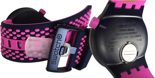 Vista 3 de Swatch Reloj analógico de cuarzo para hombre con correa de silicona SO27N103, Multicolorido, Reloj de cuarzo