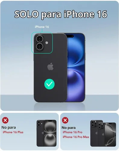 Vista 2 de ESR Funda para iPhone 16, Compatible con, Funda Protectora de Grado Militar, Funda para Teléfono con Soporte Stash Integrado, Cubierta Trasera Azul