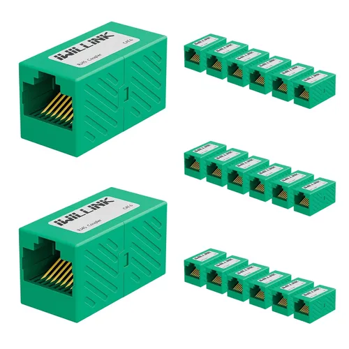 Vista 12 de iwillink Conector Ethernet RJ45, conector hembra a hembra RJ45 para cable Ethernet Cat7 Cat6 Cat5e Cat5, adaptador extensor, paquete de 5, negro