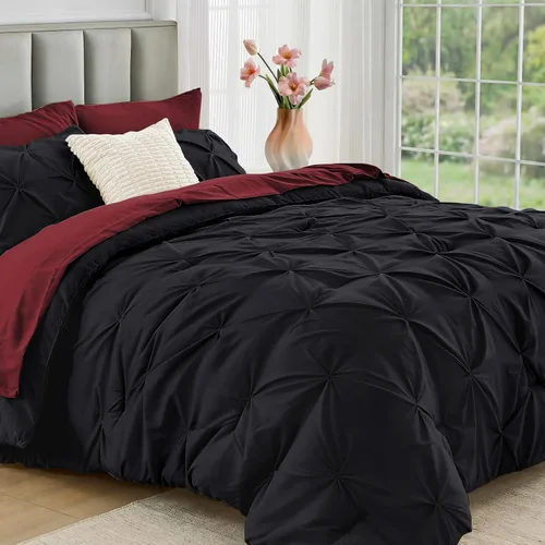 Vista 10 de JOLLYVOGUE Juego de edredón tamaño individual de 5 piezas – Juego de ropa de cama tamaño individual en una bolsa para todas las estaciones