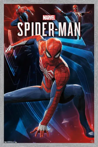 Vista 17 de Trends International Marvel Comics - Póster de pared de Spider-Man - Poses de 14.725 x 22.375 pulgadas, versión enmarcada de madera de granero