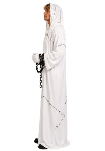 Vista 2 de Disfraz de Fantasma Fantasmal para Hombre con Cadenas Multicolor